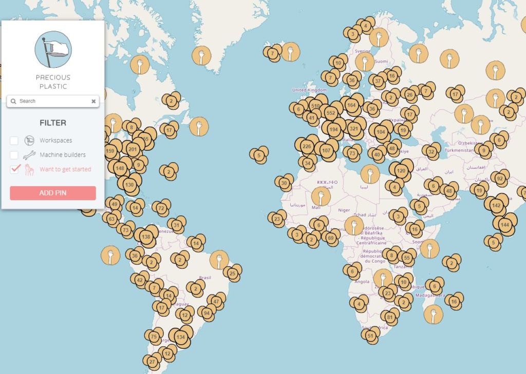 Map of Precious Plastic's community