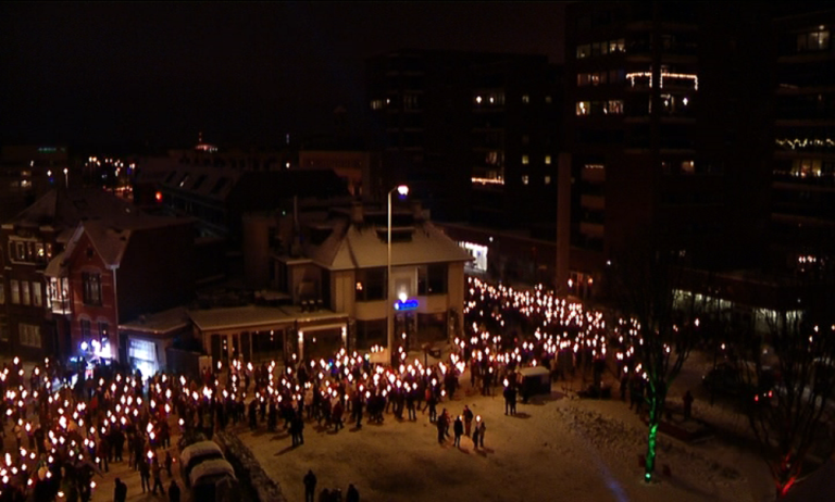 Annual Eindhoven Torchlight procession on Christmas Eve