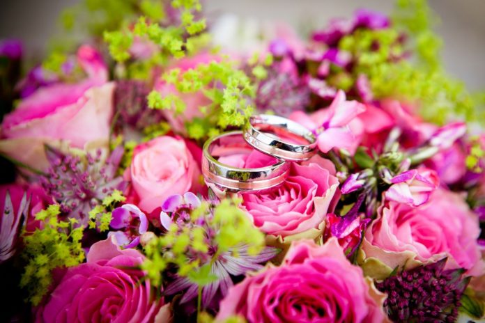 Wedding, flowers, rings, marriage, love