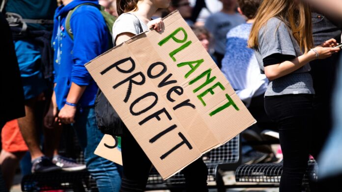 sign at a climate march