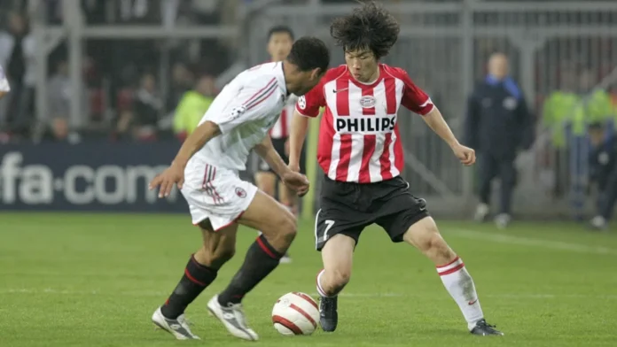 PSV playing against AC Milan