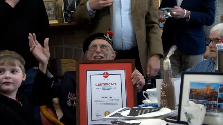 Liberator of Eindhoven Joe Cattini surprised with two awards: ‘That’s too much honor’