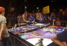 Dozens of lego Robots conquer youth center Dynamo