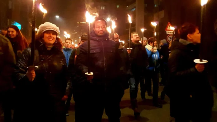 Torchlight procession in Eindhoven