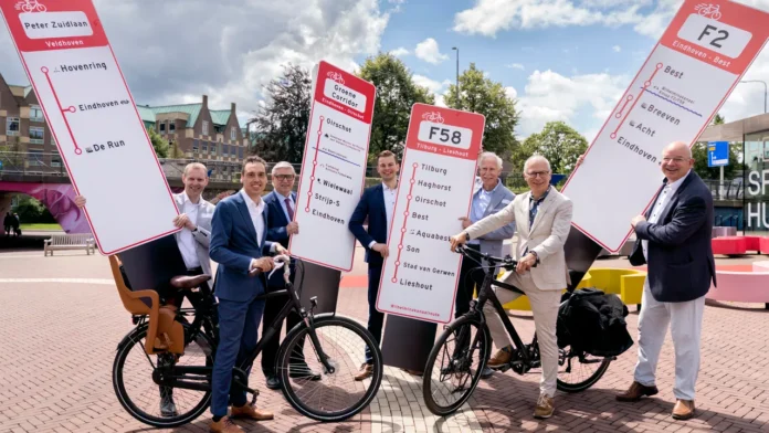 Five new fast cycle routes in the Eindhoven region