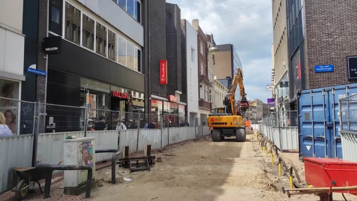 Redevelopment of Rechtestraat in the heart of Eindhoven delayed by weather conditions